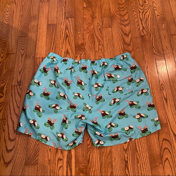 Crown & Ivy swim trucks with coconut print. Elastic waist w/ draw string EUC XXL - Picture 4 of 4